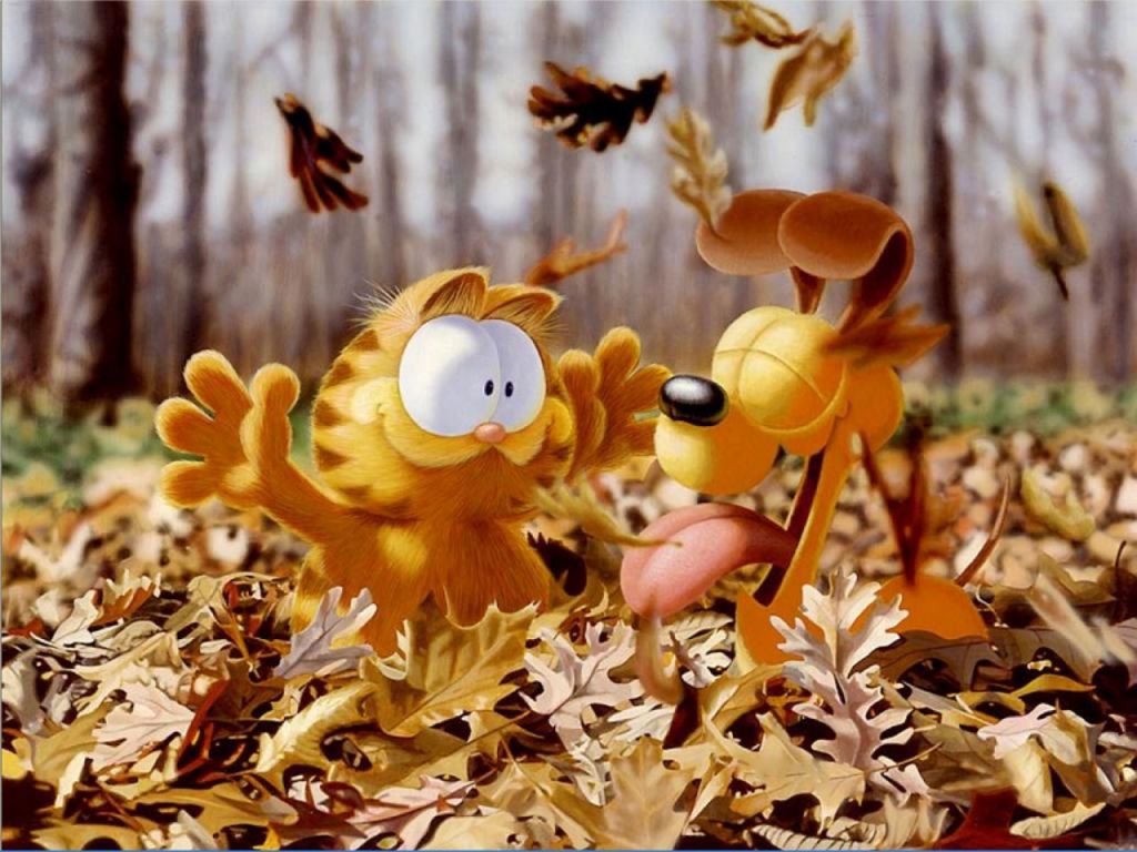 Jesień Odie i Garfield gry i zabawy