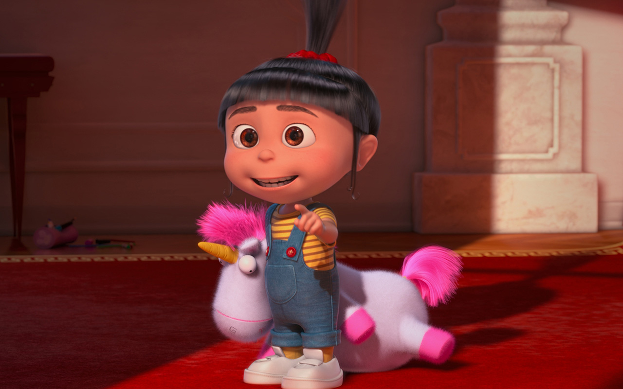 Gry puzzle minionki - Agnes i jednorożec