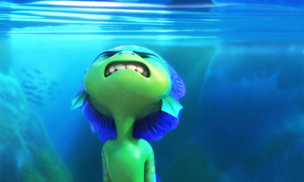obrazek z bajki Luca Pixar lustro wody