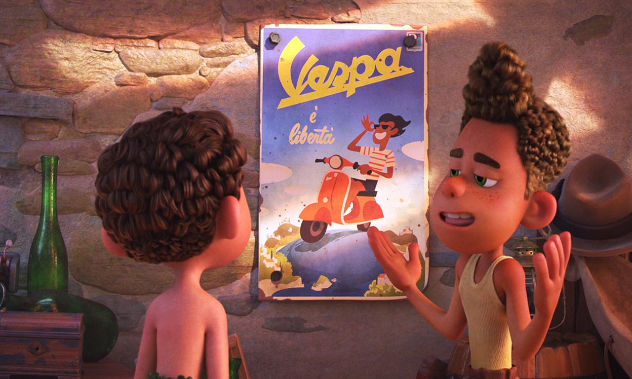 obrazek z bajki Luca Pixar plakat Vespa