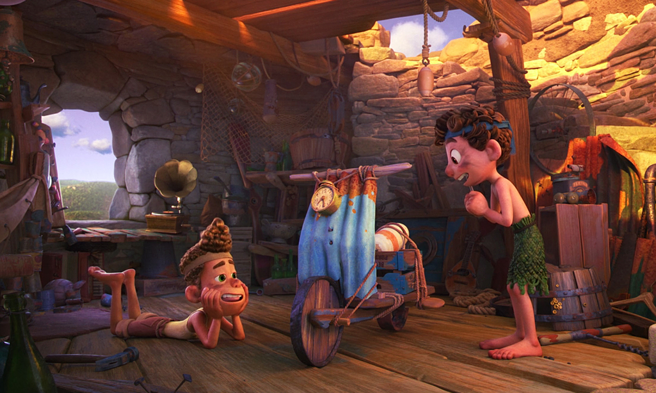 obrazek z bajki Luca Pixar własna Vespa